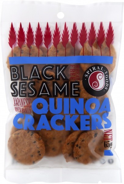 Spiral Black Sesame Quinoa Crackers  65g JUL22