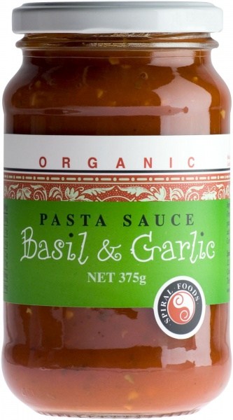 Spiral Organic Basil & Garlic Sauce  Glass 375g