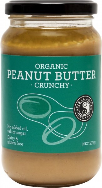 Spiral Organic Crunchy Peanut Butter  Glass 375g