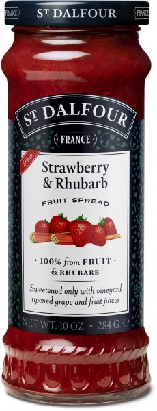 St Dalfour Strawberry & Rhubarb Fruit Spread 284g