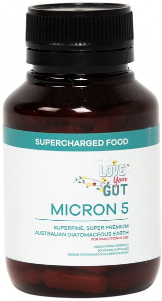 SUPERCHARGED FOOD Love Your Gut Micron 5 (Diatomaceous Earth) 90vc