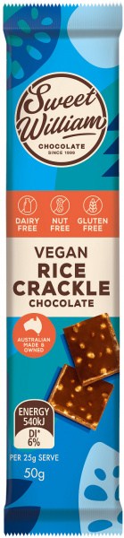 Sweet William Chocolate with Rice Crackle Bars  24x50g APR25