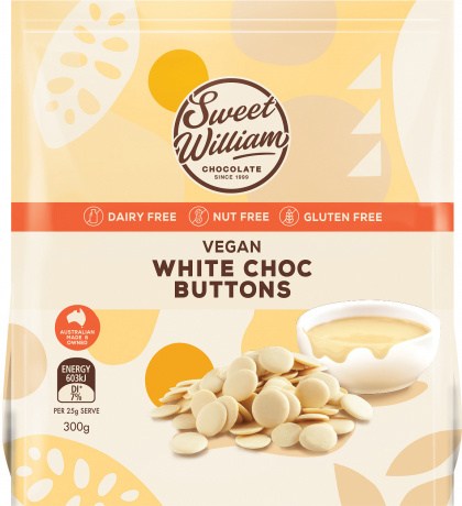 Sweet William White Choc Baking Buttons  300g