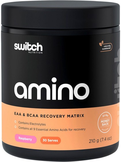Switch Nutrition Amino EAA & BCAA Electrolyte Recovery Raspberry 210g