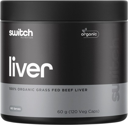 Switch Nutrition Beef Liver 100% Organic Grass Fed 120 Caps