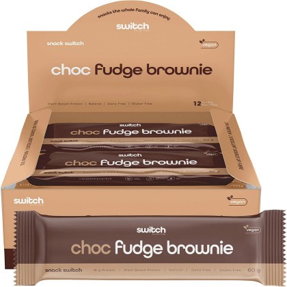 Switch Nutrition Plant Protein Bar Choc Fudge Brownie 12x60g