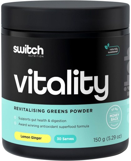 Switch Nutrition Vitality Revitalising Greens Powder Lemon Ginger 150g