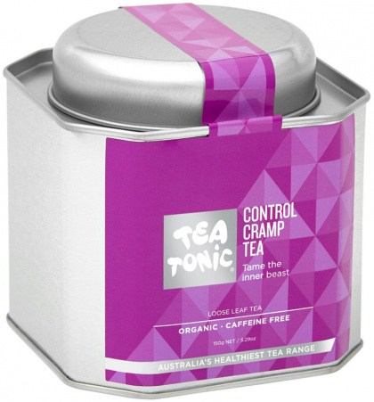 TEA TONIC Organic Control Cramp Tea Caddy Tin 150g