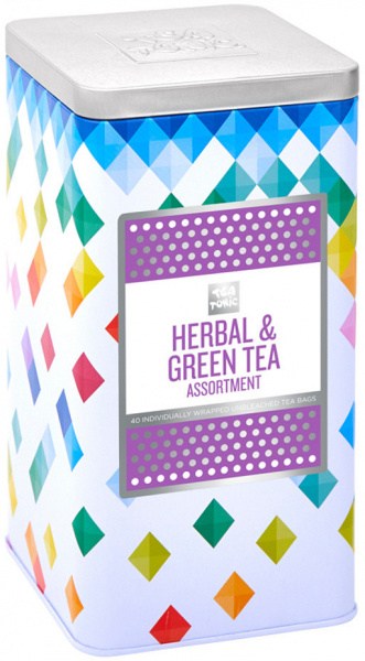 TEA TONIC Organic Tall Tin Herbal & Green Tea Combination x 40 Tea Bags
