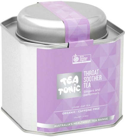 TEA TONIC Organic Throat Soother Tea Caddy Tin 130g