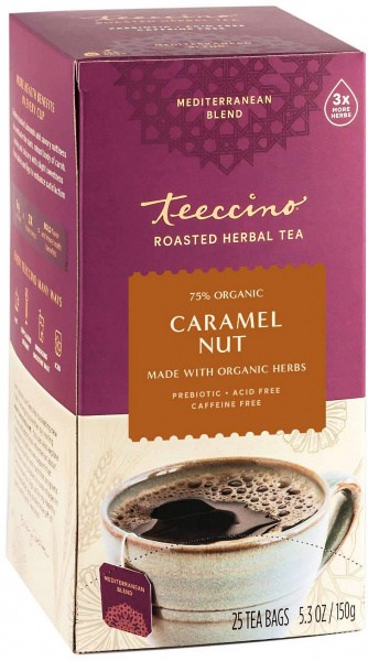 Teeccino Roasted Herbal Tea Dandelion Caramel Nut  25Teabags 150g