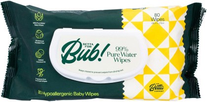 The Betta Company Betta For Bub 99% Pure Water Baby Wipes 80pk