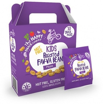 The Happy Snack Company KIDS Roasted Fav-va Beans Pizza  10x15g Box