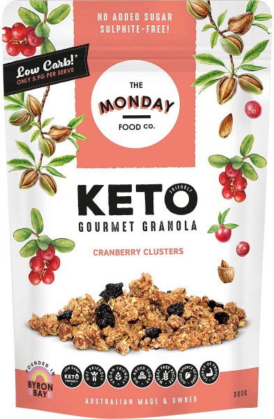 The Monday Food Co. Keto Gourmet Granola Cranberry Clusters 300g