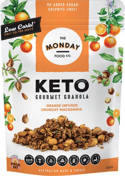 The Monday Food Co. Keto Gourmet Granola Orange Infused Crunchy Macadamia 800g