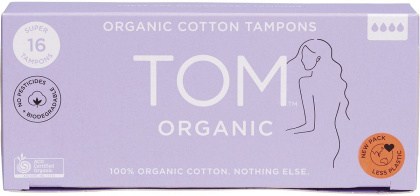 Tom Organic Tampons Super 12x16pk