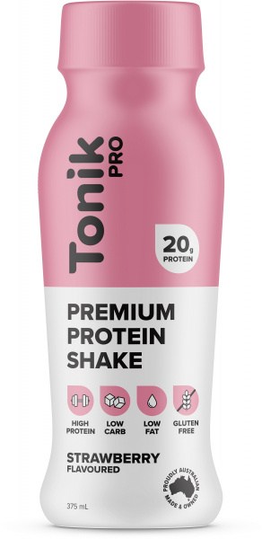 Tonik Pro Protein Drink Strawberries & Cream G/F 375ml OCT22