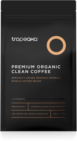 Tropeaka Premium Organic Clean Coffee Whole Bean 200g