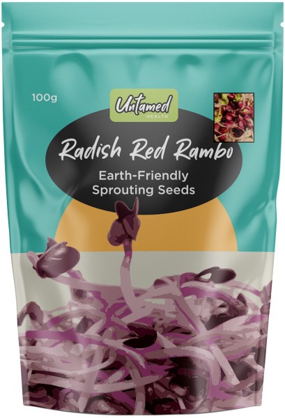 UNTAMED HEALTH Organically Grown Sprouting Seeds Red Radish Rambo 100g