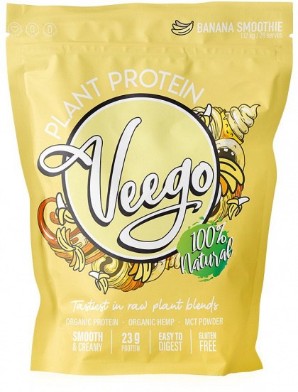 Veego Plant Protein Powder - Banana Smoothie G/F 1.12kg - 28 Serves SEP22
