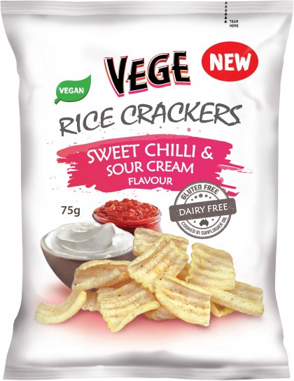 Vege Rice Crackers Sweet Chilli & Sour Cream  5x75g