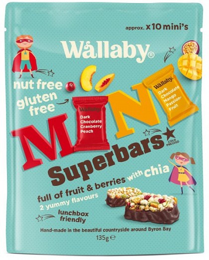 Wallaby Mini Superbars Fruit & Berries with Chia  135g