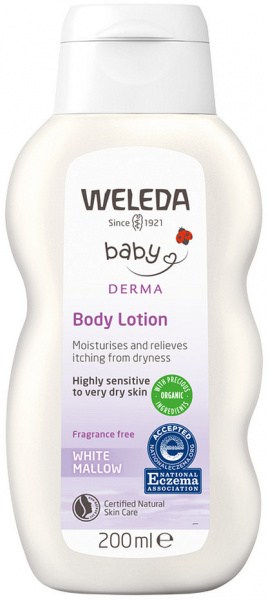 WELEDA BABY DERMA Organic Body Lotion White Mallow (Fragrance Free) 200ml