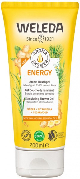 WELEDA Organic Aroma Shower Gel Energy (Ginger + Citronella + Cedarwood) 200ml