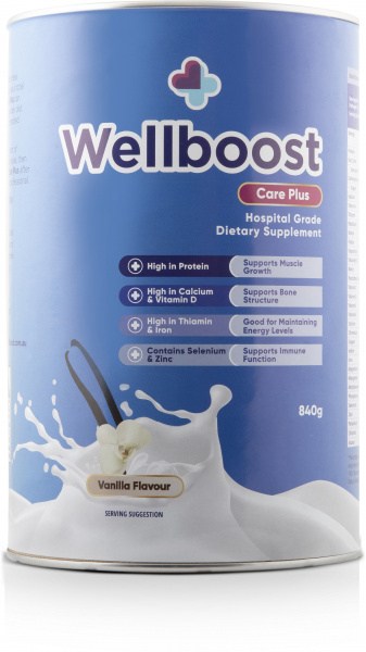 Wellboost Care Plus Vanilla  840g Tin