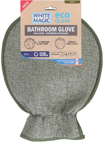 White Magic Eco Cloth Bathroom Glove Olive