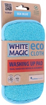 White Magic Eco Cloth Washing Up Pad Sea Blue