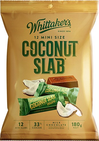 Whittaker's Coconut Slab 12 Mini Size Share Pack 180g