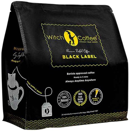 WITCH COFFEE Black Label Coffee Bags (Smooth & Full-Bodied, Blackcurrant and Roasted Truffle) x 20 P