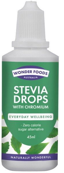 WONDER FOODS Organic Stevia Drops with Chromium 45ml