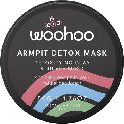 Woohoo Armpit Detox Mask Tin Detoxifying Clay & Silver Mask 50g