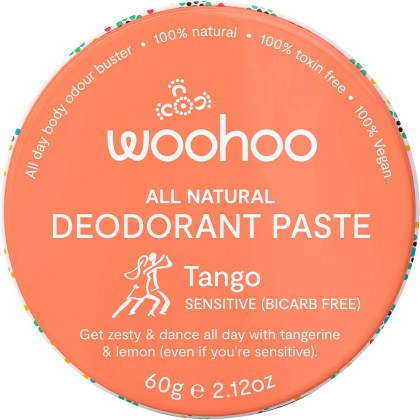 Woohoo Deodorant Paste Tin Tango Sensitive Bicarb Free 60g