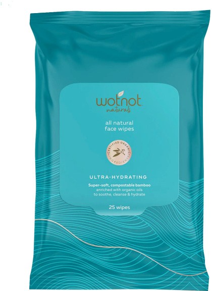 WOTNOT NATURALS All Natural Face Wipes Ultra-Hydrating x 25 Pack