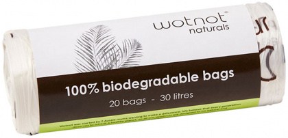 WOTNOT NATURALS 100% Biodegradable Bag Bin Liners 30L x 20 Pack