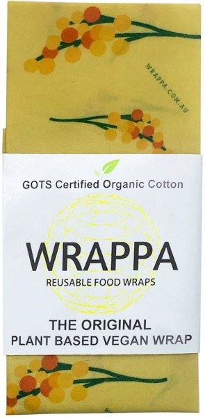 WRAPPA Organic Cotton Reusable Plant Based Jumbo Single Food Wrap Wattle