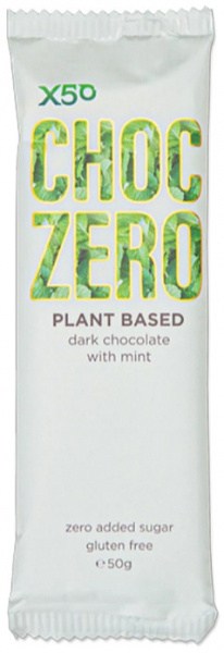 X50 Choc Zero Plant Based Dark Chocolate Mint  50g
