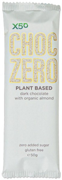 X50 Choc Zero Plant Based Dark Chocolate Organic Almond  24x50g