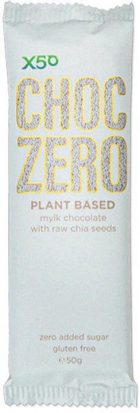 X50 Choc Zero Plant Based Mylk Chocolate Raw Chia Seeds  50g