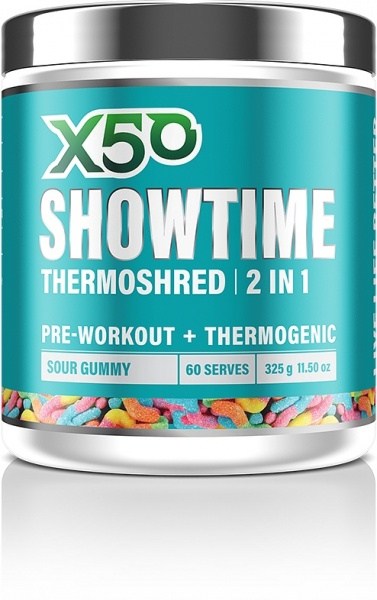 X50 Showtime Thermoshred 2 in 1 Sour Gummy  325g