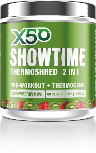 X50 Showtime Thermoshred 2 in 1 Strawberry Kiwi  325g