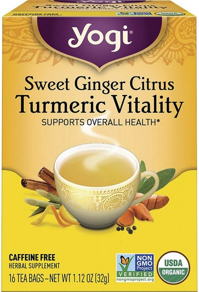 Yogi Tea Herbal Tea Bags Sweet Ginger Citrus Turmeric Vitality 16pk