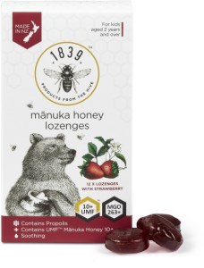 1839 Manuka Honey UMF 10+ Lozenges Strawberry for Kids 12pk