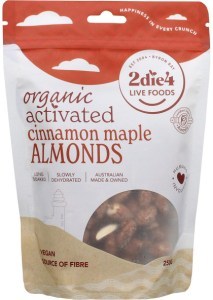 2die4 Live Foods Organic Activated Almonds Cinnamon Maple 250g