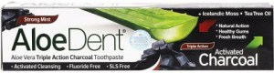 Aloe Dent Toothpaste Fluoride Free Triple Action Charcoal 100ml