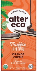 Alter Eco Chocolate Organic Orange Creme Dark Truffle Thins 12x84g