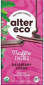 Alter Eco Chocolate Organic Raspberry Creme Dark Truffle Thins 12x84g